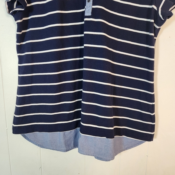 Tommy Hilfiger Blue Striped Layered Polo Size XL Anchor - Picture 5 of 16